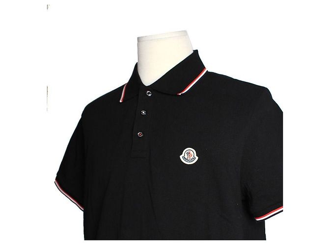 Moncler Schwarzes Piqué-Hemd für Herren - Ansicht 4