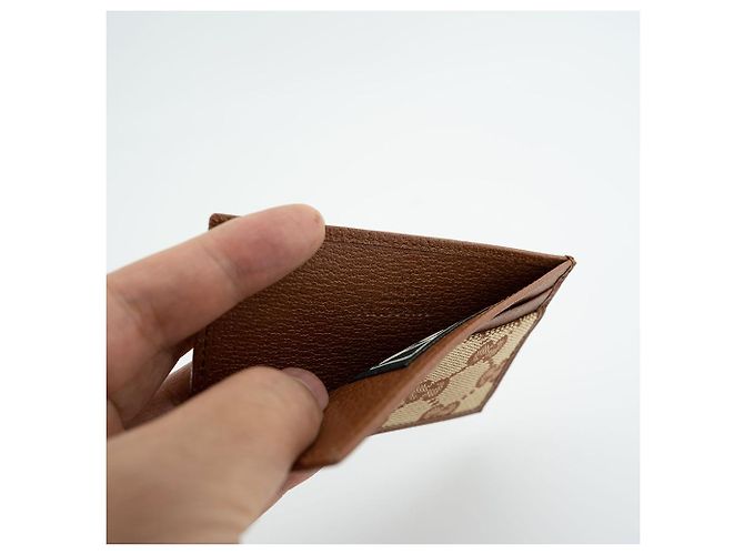 Gucci Card Holder Black Shima Leather Brown - view 17