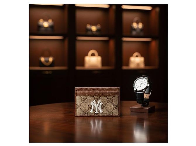 Gucci Card Holder Black Shima Leather Brown - view 5