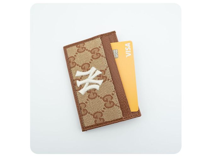 Gucci Card Holder Black Shima Leather Brown - view 9