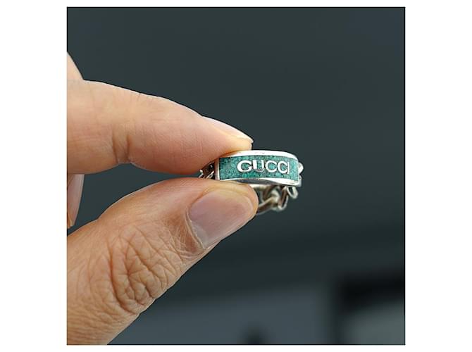 Gucci Silberner Gliedring Blau - Ansicht 2