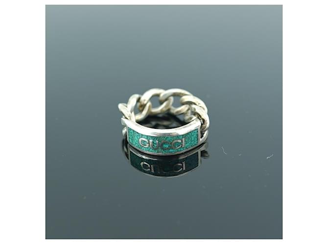 Gucci Silberner Gliedring Blau - Ansicht 7