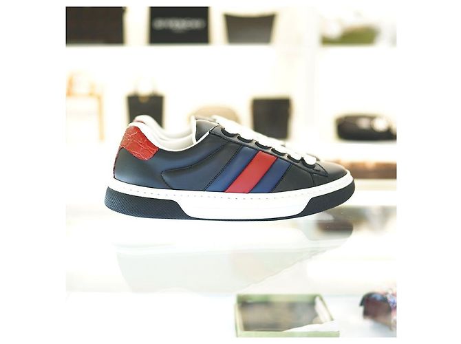 Gucci Sneakers in pelle neri da uomo AADMG Nero - vista 3
