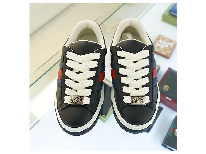 Gucci Sneakers in pelle neri da uomo AADMG Nero - vista 4