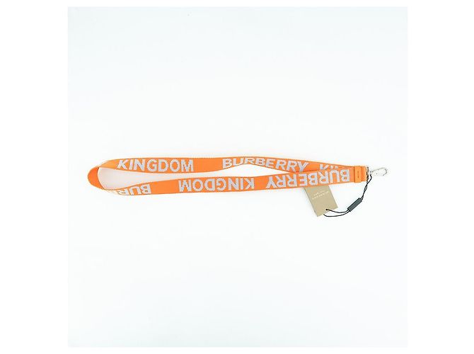 Burberry Collana in nylon arancione con logo Kingdom Bianco - vista 10