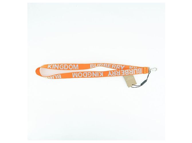 Burberry Collana in nylon arancione con logo Kingdom Bianco - vista 2