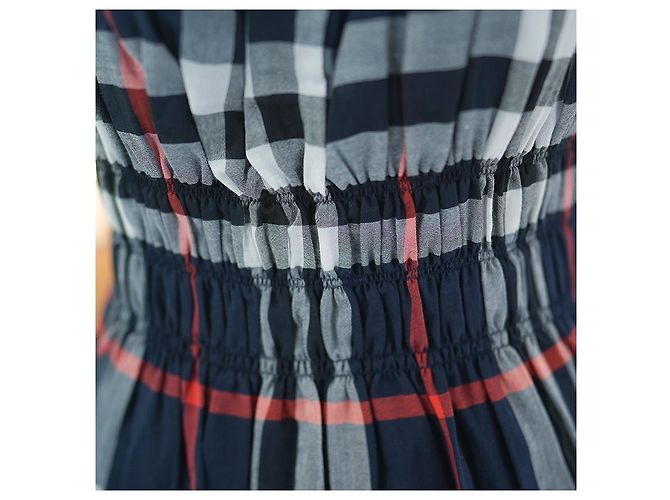 Burberry Vestido sin mangas DELILAH de algodón y chiffon marino Azul - vista 13