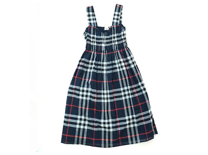 Burberry Vestido sin mangas DELILAH de algodón y chiffon marino Azul - vista 18