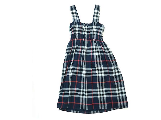 Burberry Vestido sin mangas DELILAH de algodón y chiffon marino Azul - vista 19