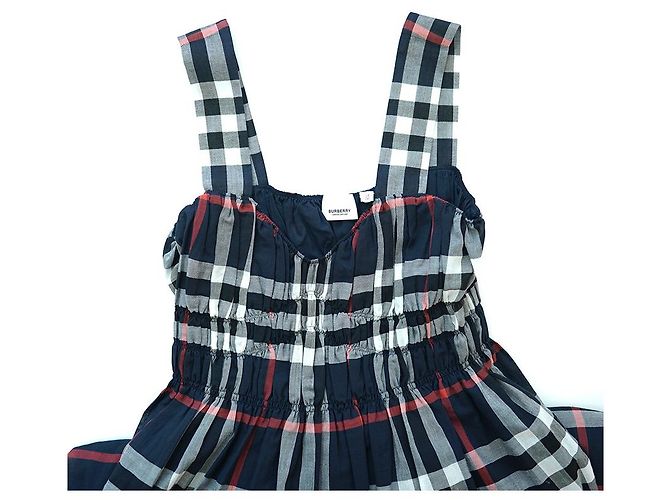 Burberry Vestido sin mangas DELILAH de algodón y chiffon marino Azul - vista 20