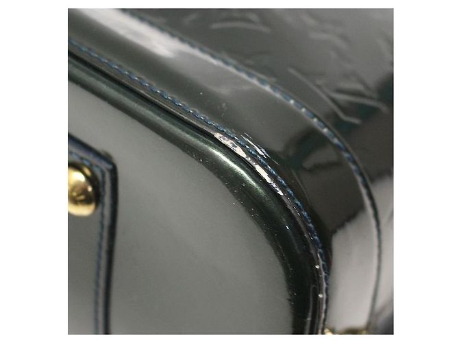 Louis Vuitton Borsa Tote Alma MM Monogram Vernis BLU NOTTE - vista 7
