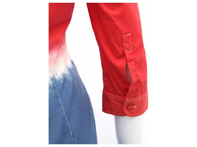 Prada Zweifarbiger Hemdblusenkleid Blau - Ansicht 7