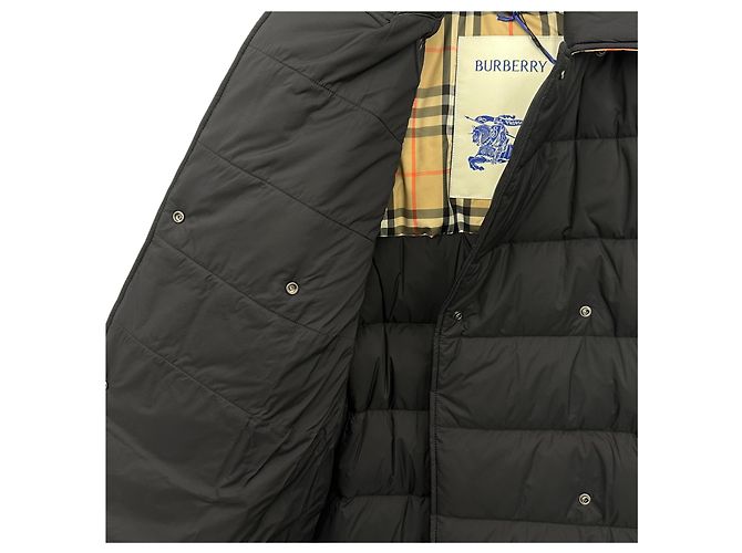 Burberry Casaco de down feminino de comprimento médio com cinto Preto - vista 10