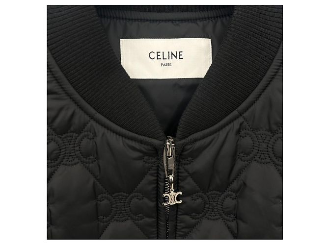 Céline Triope Lightweight Nylon Quilted Jacket Black - view 10