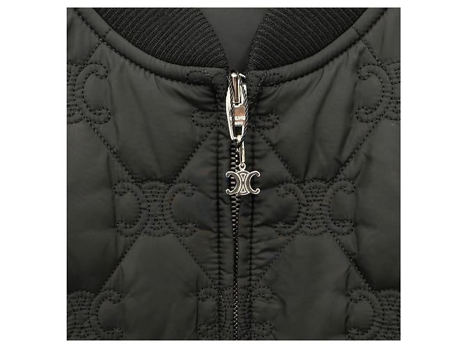 Céline Triope Lightweight Nylon Quilted Jacket Black - view 3