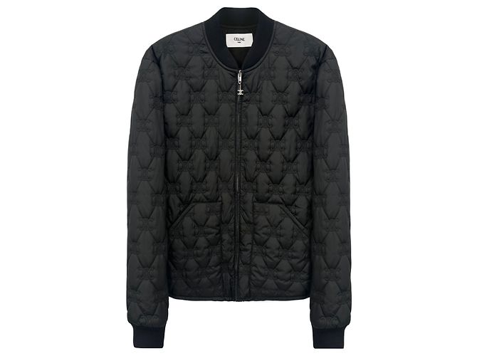 Céline Triope Lightweight Nylon Quilted Jacket Black - view 6
