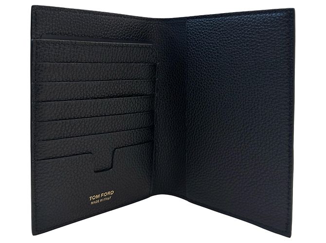 Tom Ford Porta passaporto in pelle grana con logo Nero - vista 4