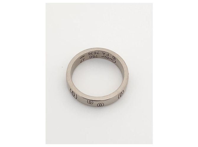 Cartier Anel de Ouro Branco Feliz Aniversário Tamanho - vista 17