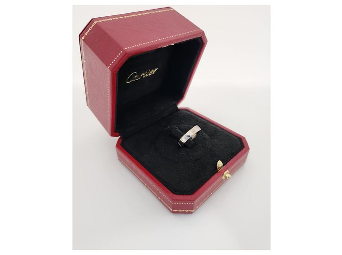 Cartier Anel de Ouro Branco Feliz Aniversário Tamanho - vista 4