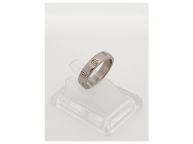 Cartier Anel de Ouro Branco Feliz Aniversário Tamanho - vista 6