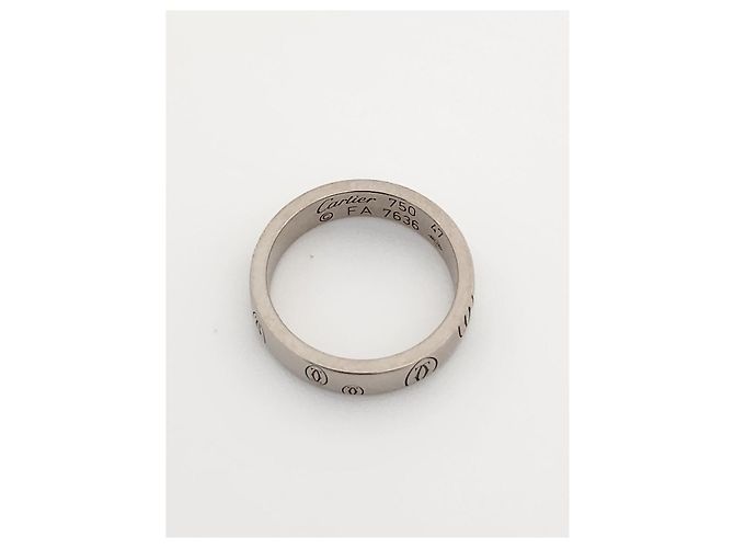 Cartier Anel de Ouro Branco Feliz Aniversário Tamanho - vista 8