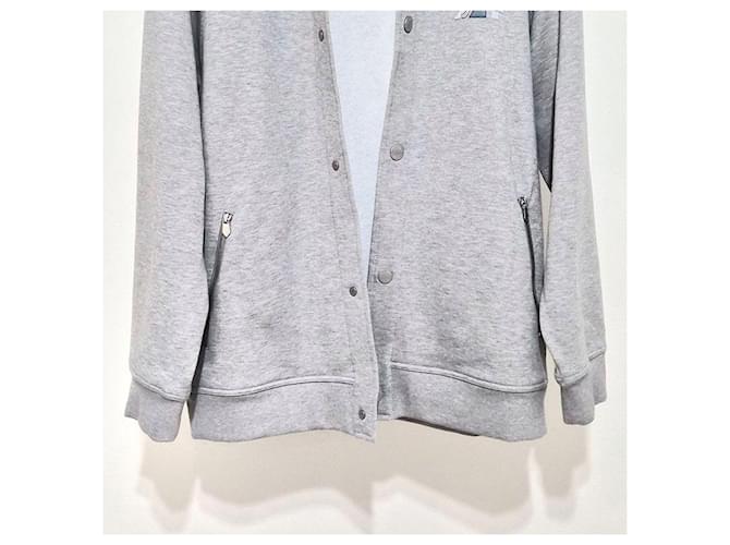 Hermès Mini-Leder-Patch-Bomberjacke Silber - Ansicht 5