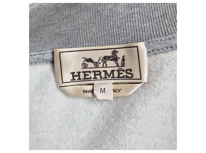 Hermès Mini-Leder-Patch-Bomberjacke Silber - Ansicht 6