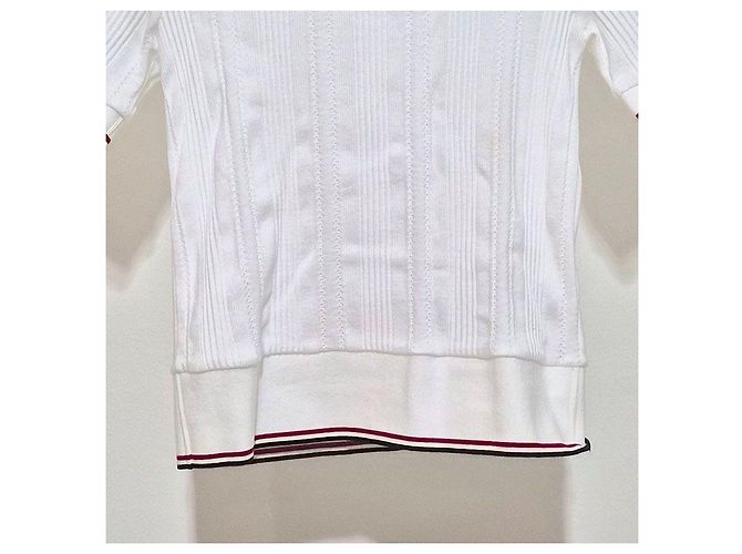 Thom Browne RWB Streifen Strick-Polo mit kurzen Ärmeln Silber - Ansicht 5