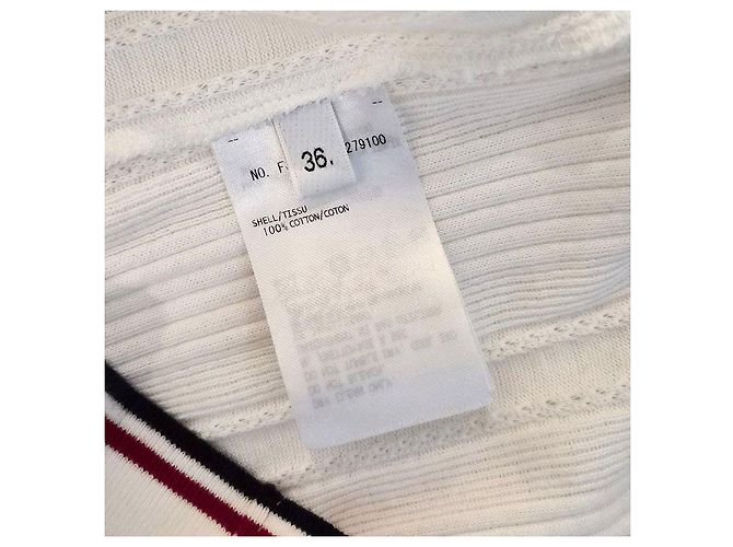 Thom Browne RWB Streifen Strick-Polo mit kurzen Ärmeln Silber - Ansicht 7