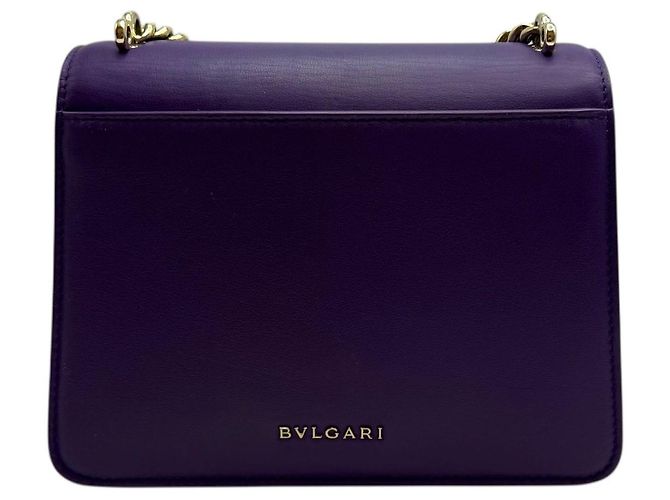Bulgari Borsa a tracolla mini Serpenti Forever viola - vista 4