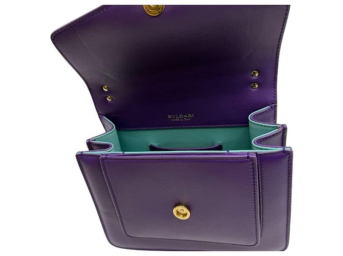 Bulgari Borsa a tracolla mini Serpenti Forever viola - vista 7