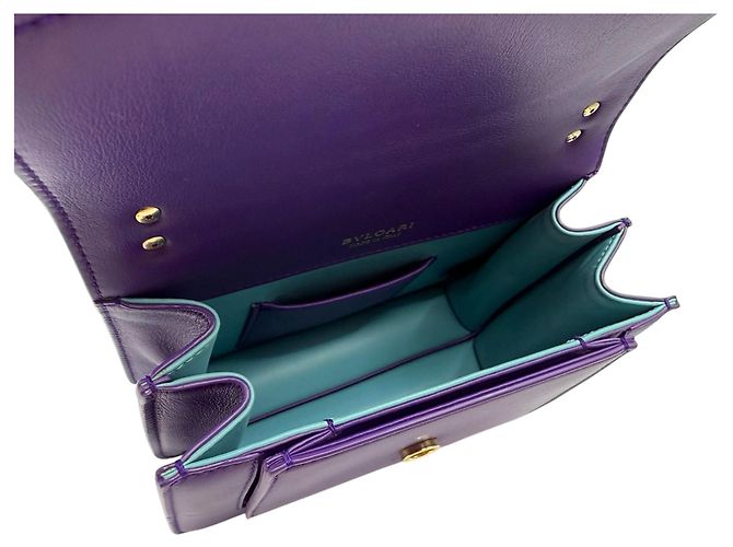 Bulgari Borsa a tracolla mini Serpenti Forever viola - vista 8