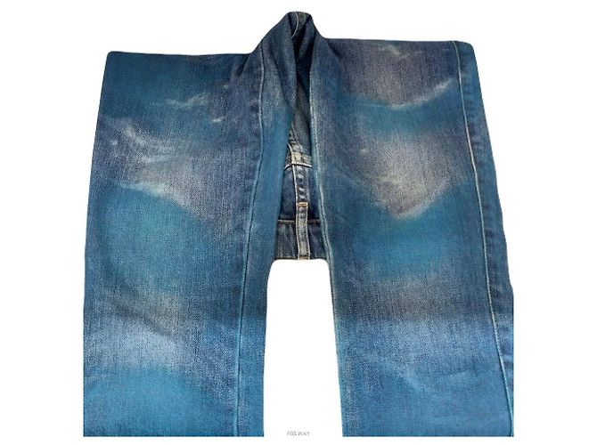 Chanel Women's Gradient Denim Pants Blue - view 6