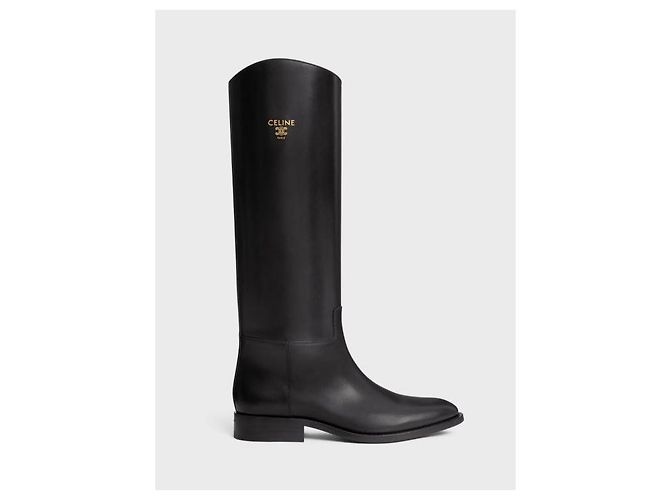 Céline Bottes d'équitation en cuir de veau Noir - vue 4