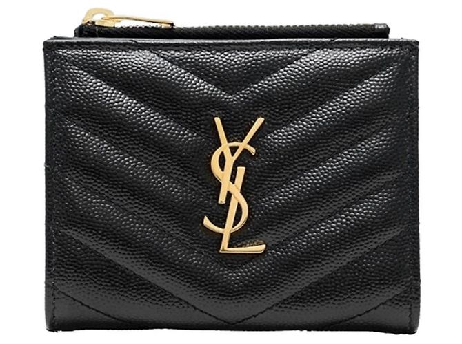 Saint Laurent Monogram Quilted Wallet Black - view 2
