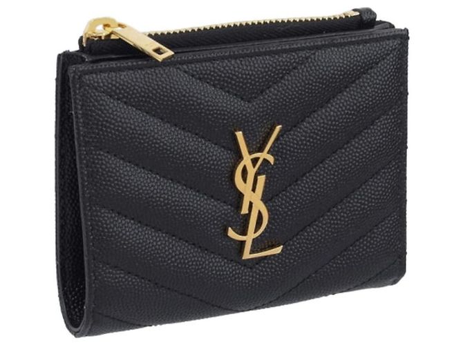 Saint Laurent Monogram Quilted Wallet Black - view 3