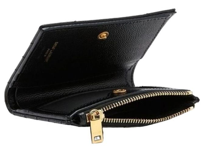 Saint Laurent Monogram Quilted Wallet Black - view 7