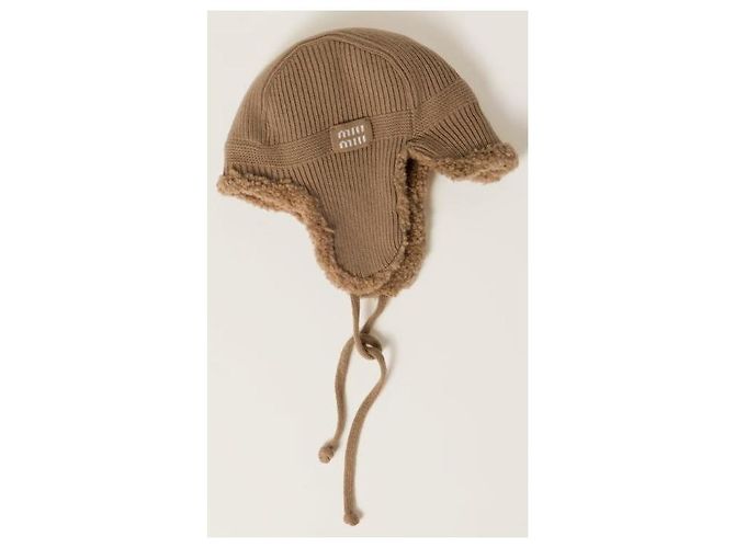 Miu Miu Cappello Trapper in Lana e Cashmere Marrone - vista 4