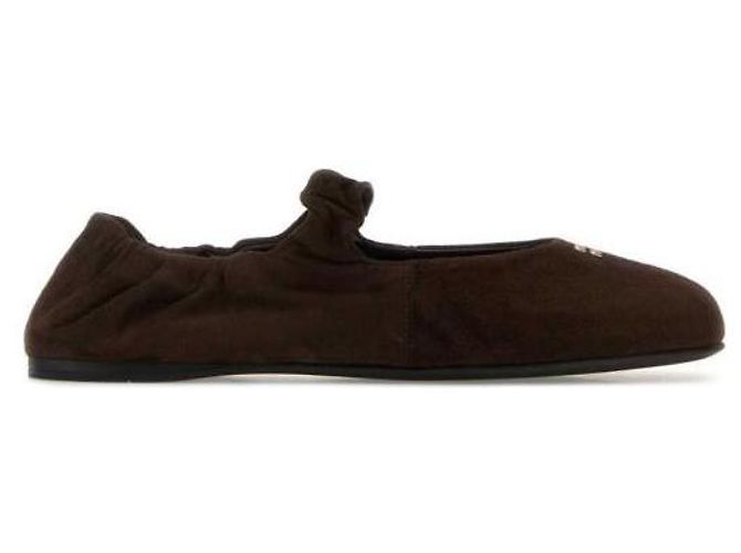Miu Miu Ballerine in camoscio Marrone - vista 4