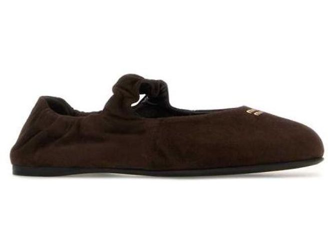 Miu Miu Ballerine in camoscio Marrone - vista 5