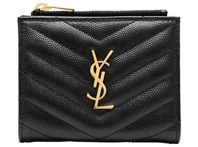 Saint Laurent Monogram Quilted Wallet Black - view 2