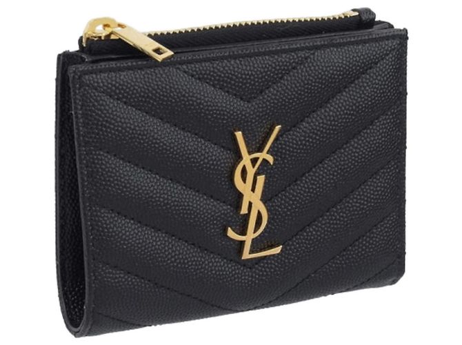 Saint Laurent Monogram Quilted Wallet Black - view 3