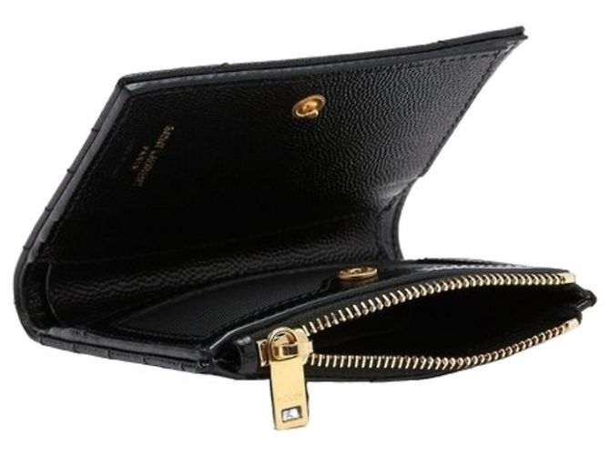 Saint Laurent Monogram Quilted Wallet Black - view 7