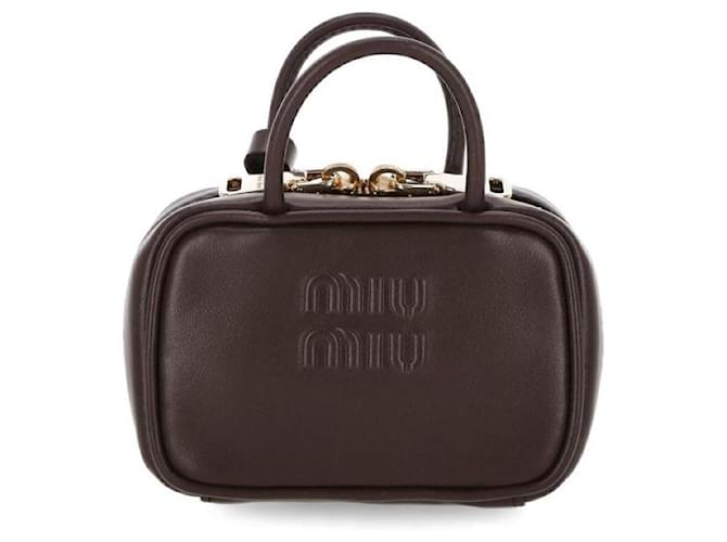 Miu Miu Leather Trick Castaño - vista 4