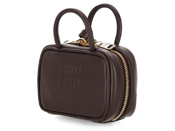 Miu Miu Leather Trick Castaño - vista 5