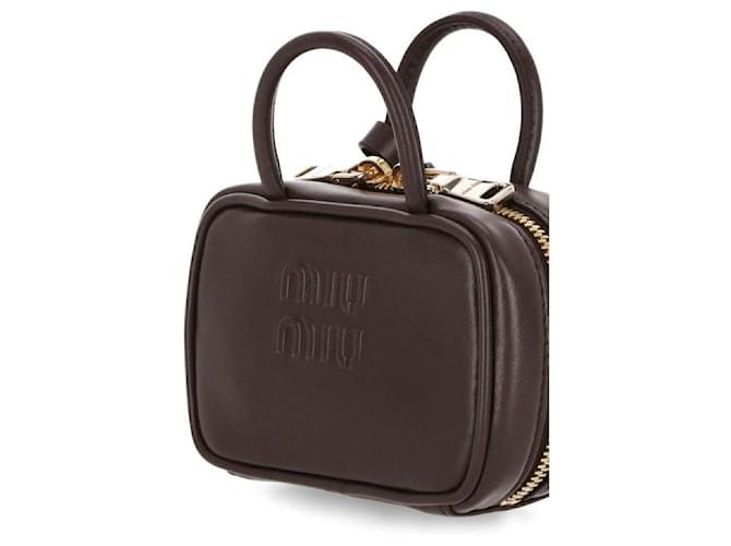 Miu Miu Leather Trick Castaño - vista 7