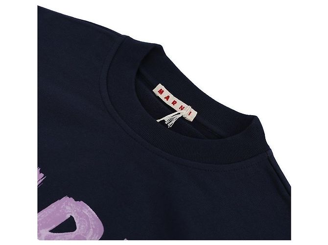 Marni Sudadera de algodón estampada en azul marino - vista 5