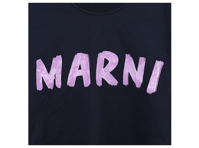 Marni Sudadera de algodón estampada en azul marino - vista 8