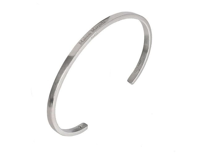 Maison Martin Margiela Bracciale Slim Logo Argento - vista 7