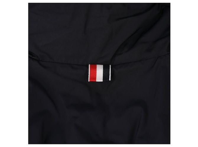Thom Browne Navy Polyester Twill Daunen gefüllte Kapuzen-Fußballparka Blau - Ansicht 9